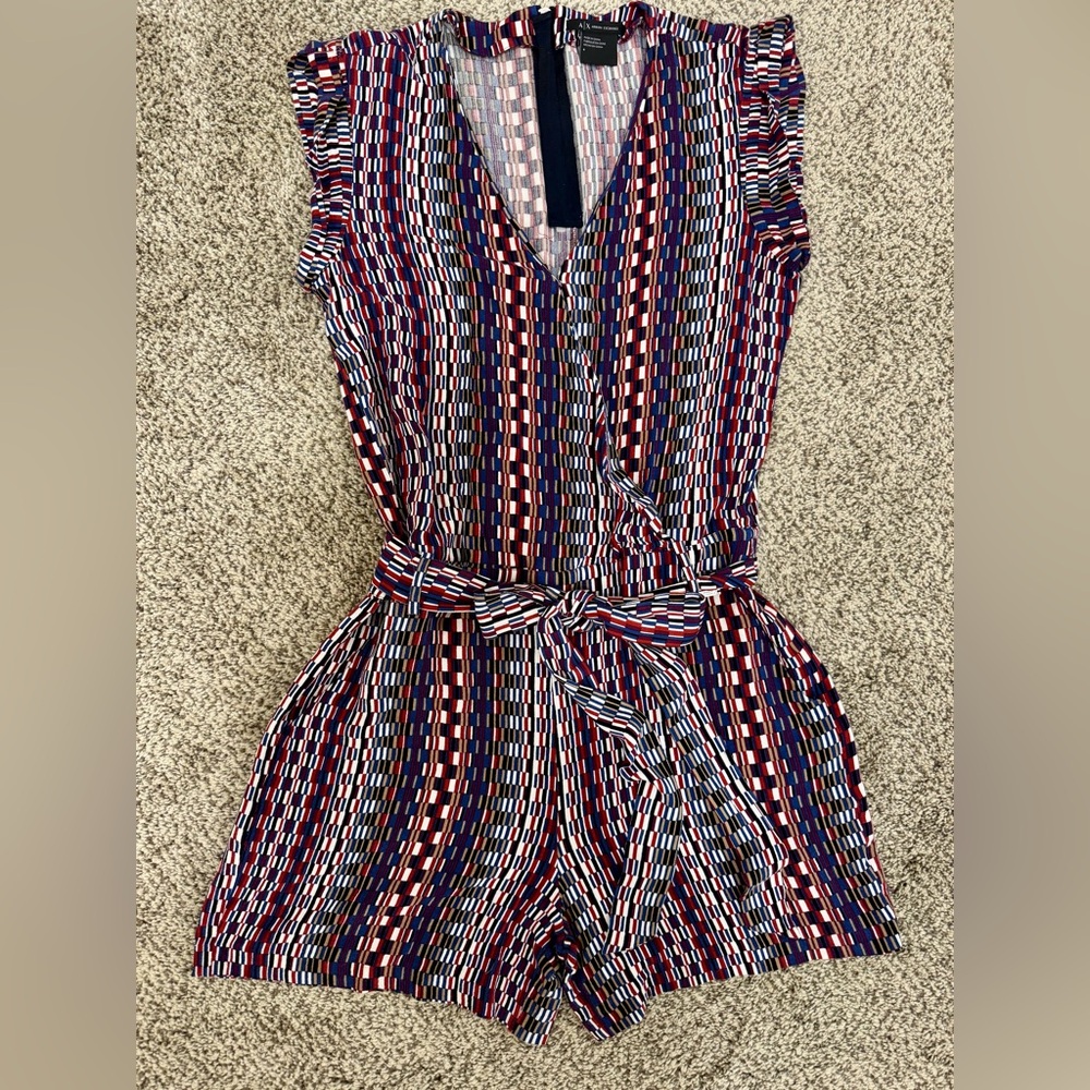 Multi Colored Armani Exchange Tie Wrap Romper Women’s Size 6